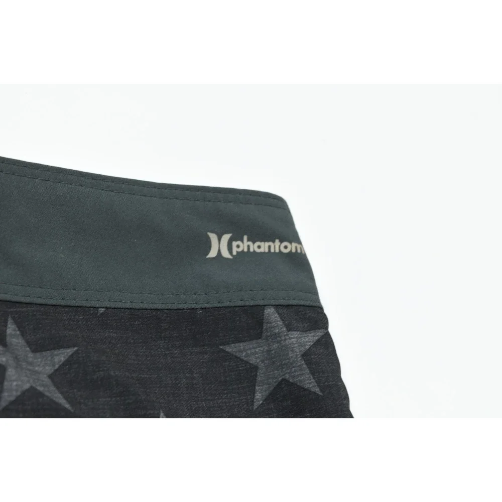 Hurley Phantom Board Shorts Mens 32 Gray Black American Flag Regular Fit Swim